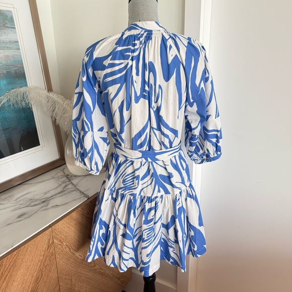 Staple the Label Mariella Smock Blue and White Patterned Dress - Picture 13 of 16